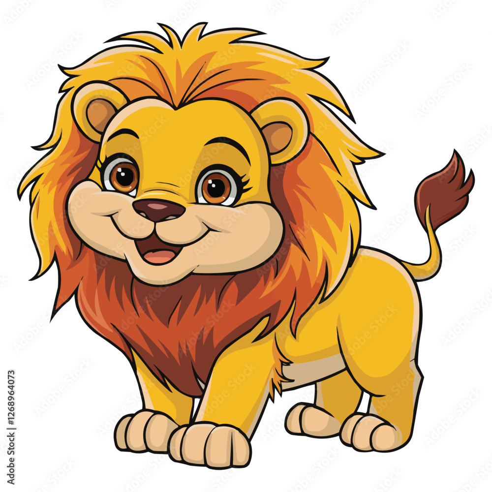 Obraz premium lion cartoon isolated on white