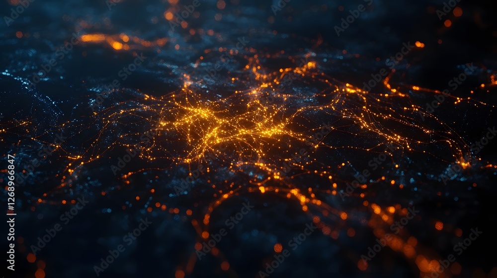 Abstract Network Connection Glowing Lines and Dots Background Abstract Network Connection Glowing Lines and Dots Background
