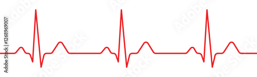 heart rate pulse graph. heartbeat line symbol. ECG, EKG test report. vector illustration on transparent background.