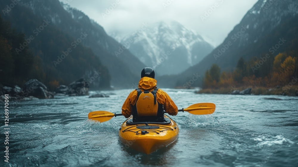 Whitewater kayaking on a mountain river is an extreme activity.