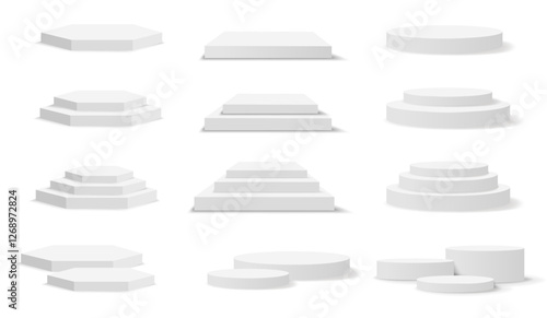 Collection White Podium With White Background