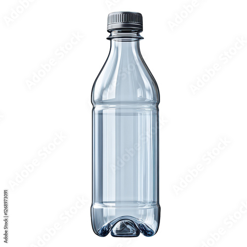 Empty plastic bottle isolated on transparent background