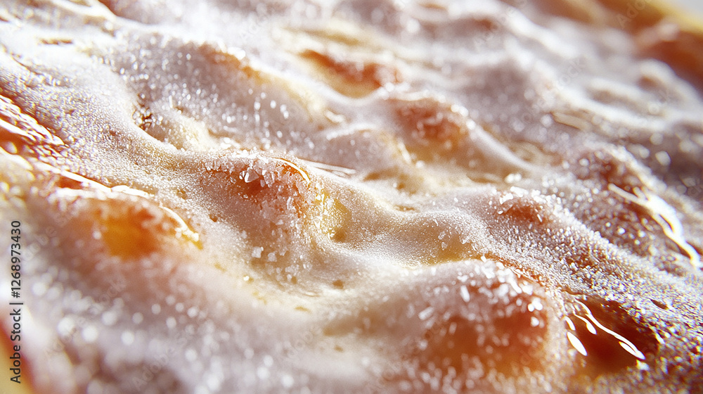 Obraz premium A frozen pizza covered in ice crystals with rich toppings