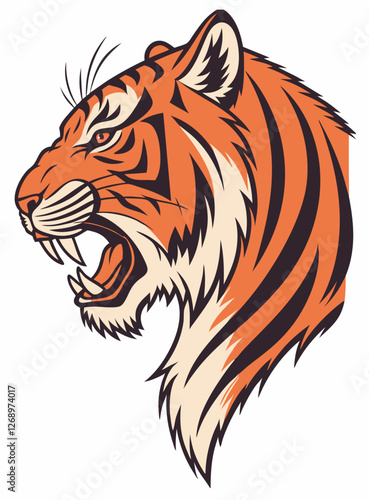 Tiger nobility: professional vector graphics of a head with an emphasis on detail
