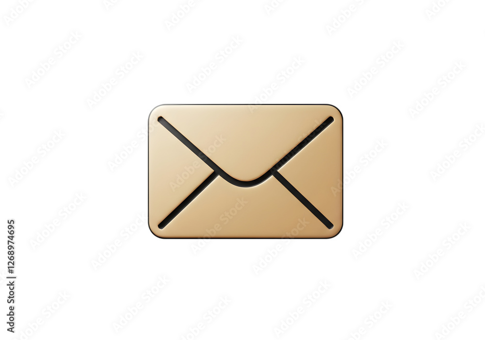 Golden Envelope Icon Representing Digital Communication and Modern Correspondence Techniques Golden Envelope Icon Representing Digital Communication and Modern Correspondence Techniques
