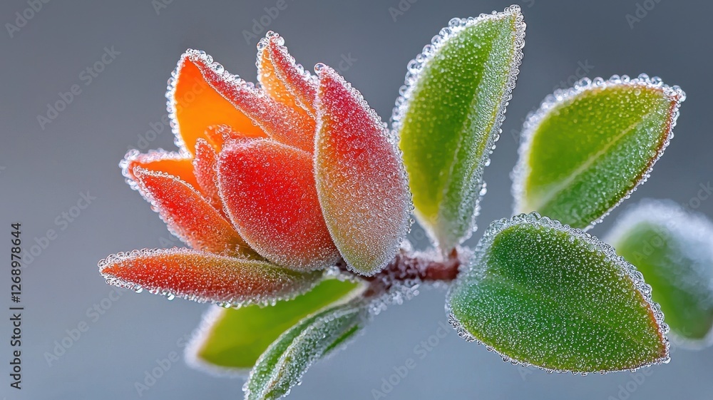 A close-up of a dew-kissed succulent with vibrant orange and green leaves, showcasing nature's beauty in intricate detail. A close-up of a dew-kissed succulent with vibrant orange and green leaves, showcasing nature's beauty in intricate detail.