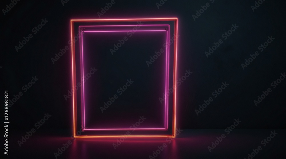 Empty neon rectangle frame with shining effect on dark background with copy space. Black Friday, Cyber Monday. Online shopping, sale and discount concept. 80s, 90s retro style. Synthwave, Retrowave
Empty neon rectangle frame with shining effect on dark background with copy space. Black Friday, Cyber Monday. Online shopping, sale and discount concept. 80s, 90s retro style. Synthwave, Retrowave