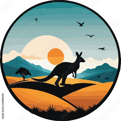 Silhouette Kangaroo vector design, Kangaroo logo and icon Design, Kangaroo vector design