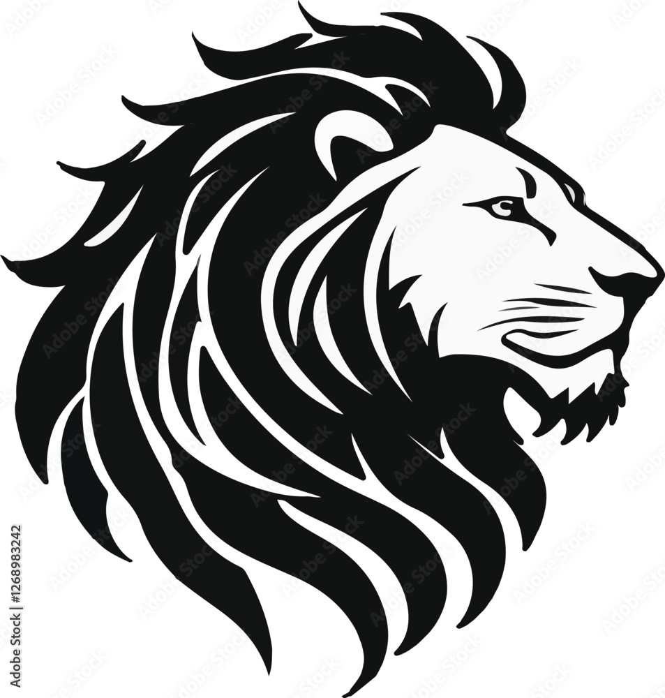 Fototapeta premium Silhouette Lion Illustration vector design, Lion logo and icon Design, Lion vector design