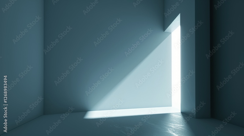 Fototapeta premium Light Beam in Abstract Room: A Study in Minimalism and Hope