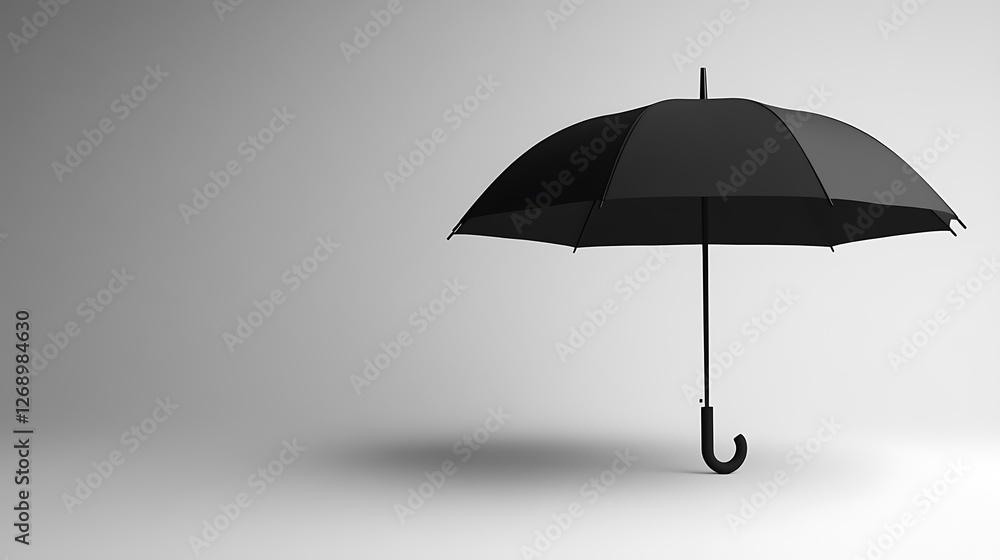 Clean black umbrella with a customizable surface Clean black umbrella with a customizable surface
