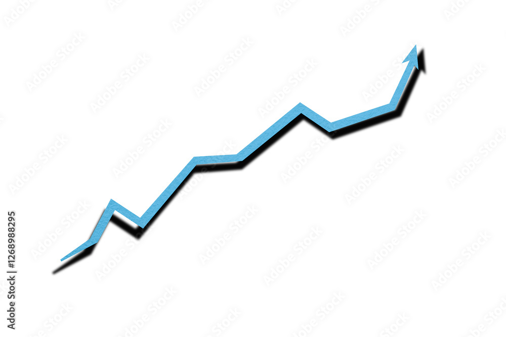 Light blue arrow graph pointing up showing financial chart, transparent background. Light blue arrow graph pointing up showing financial chart, transparent background.