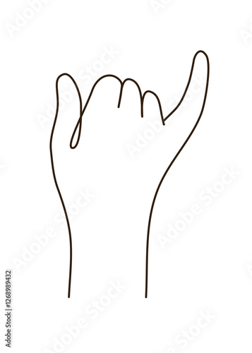 Line art of hand showing pinky finger for promise. friendship love childhood agreement relationship