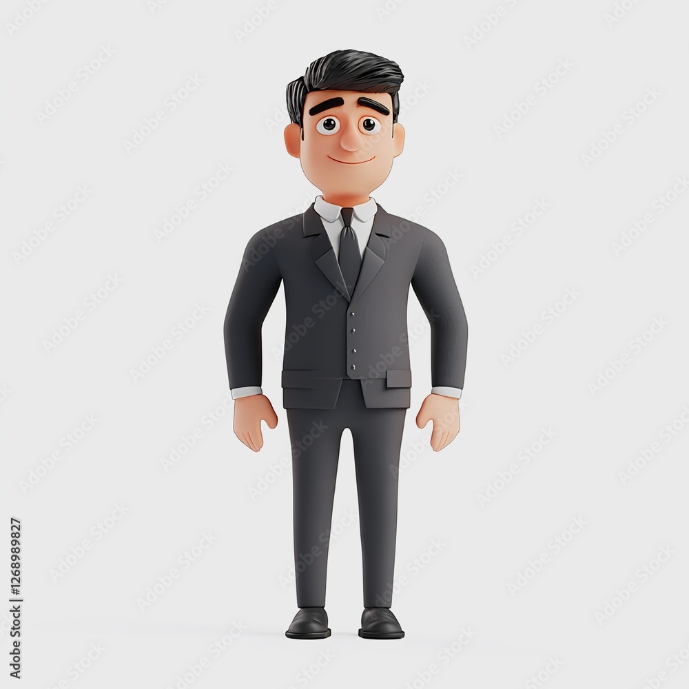 Friendly Cartoon Businessman 3D Render Happy Smiling Professional Male Corporate Character in Suit Successful Positive Attitude Modern Design Friendly Cartoon Businessman 3D Render Happy Smiling Professional Male Corporate Character in Suit Successful Positive Attitude Modern Design