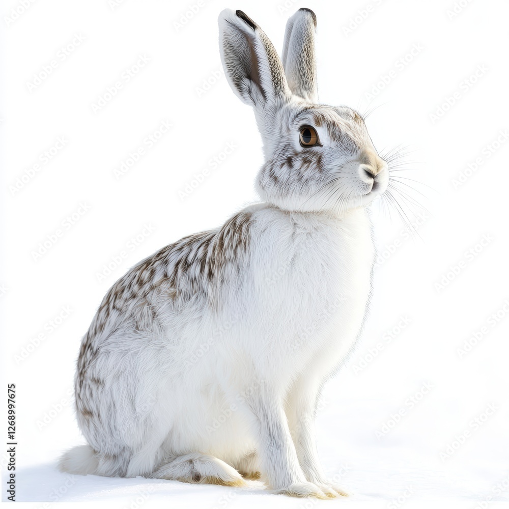Obraz premium Arctic hare isolated on white