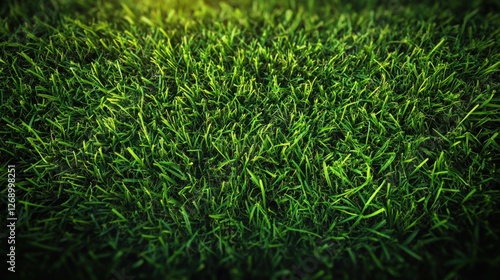 Vibrant green grass covering a sunny outdoor area ideal for recreational activities and relaxation photo