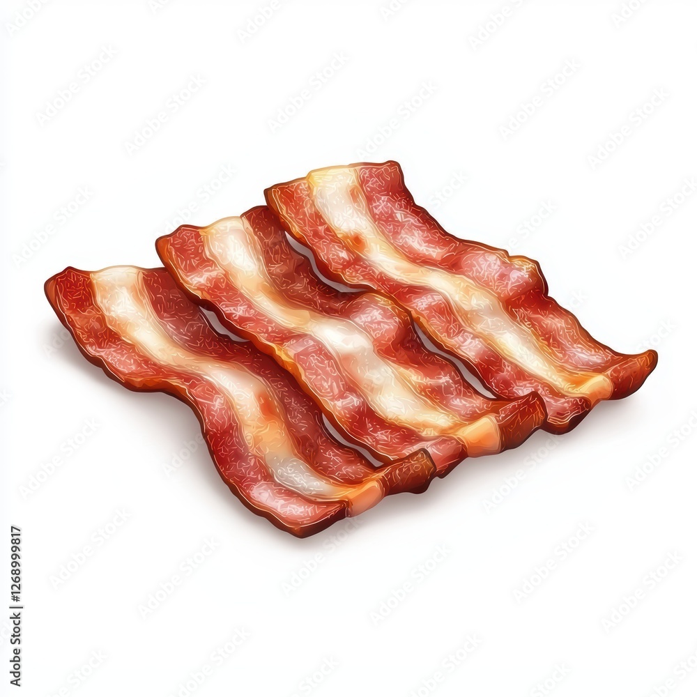 Obraz premium Bacon strips isolated on white