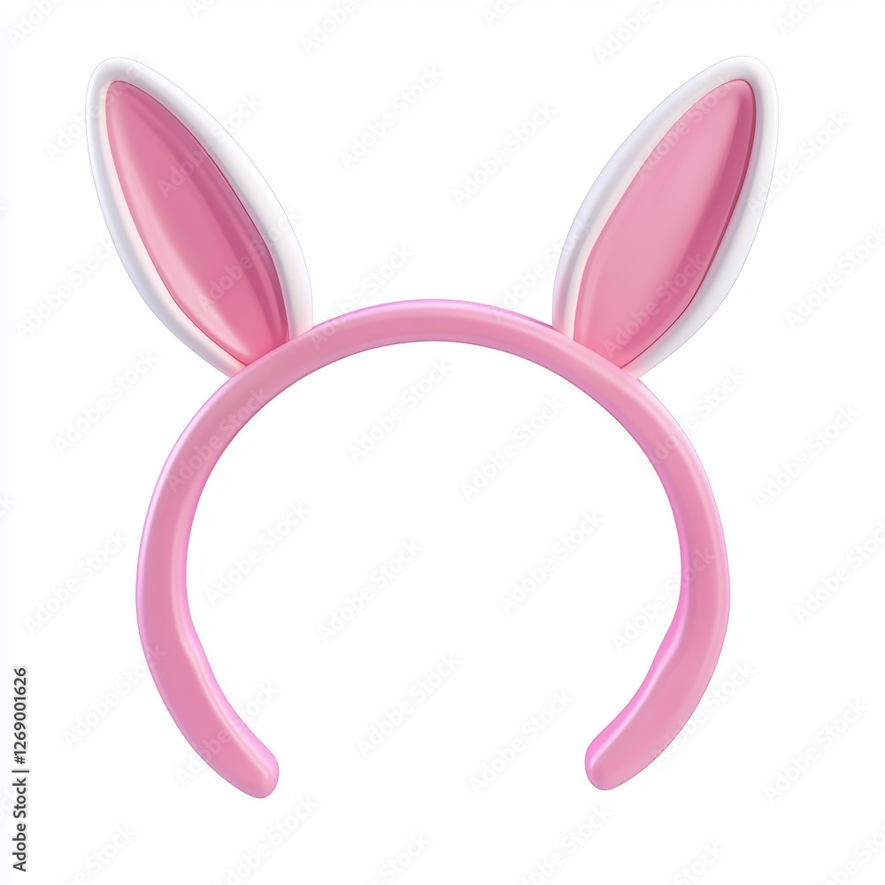 Cute bunny ears headband with soft pink inner ears, isolated on white Cute bunny ears headband with soft pink inner ears, isolated on white