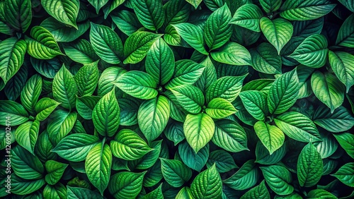 Wallpaper Mural Lush Green Leaves Overhead: Nature Background, Ecology Concept, Top View Torontodigital.ca