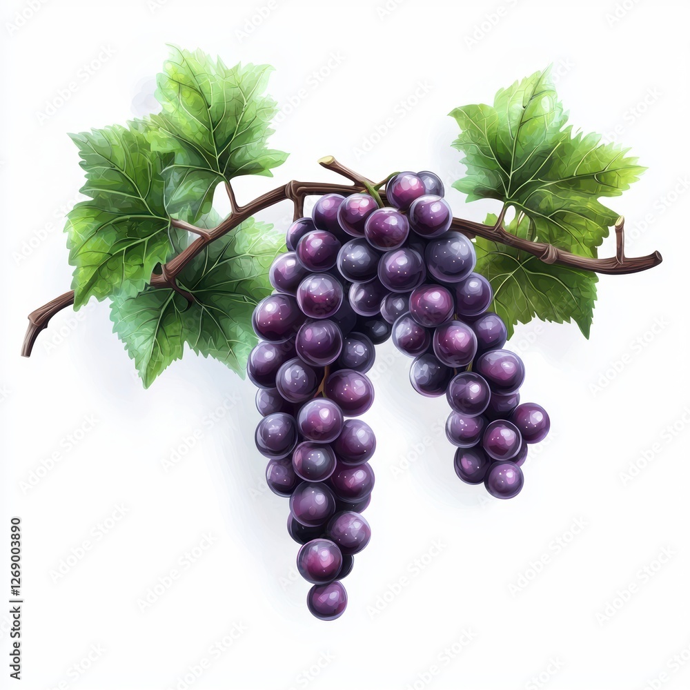 Fototapeta premium Grape vine isolated on white