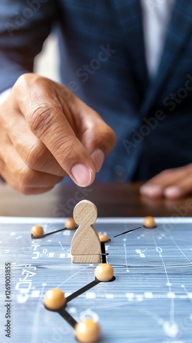 A structured roadmap diagram with milestone checkpoints represents planned steps in business development.