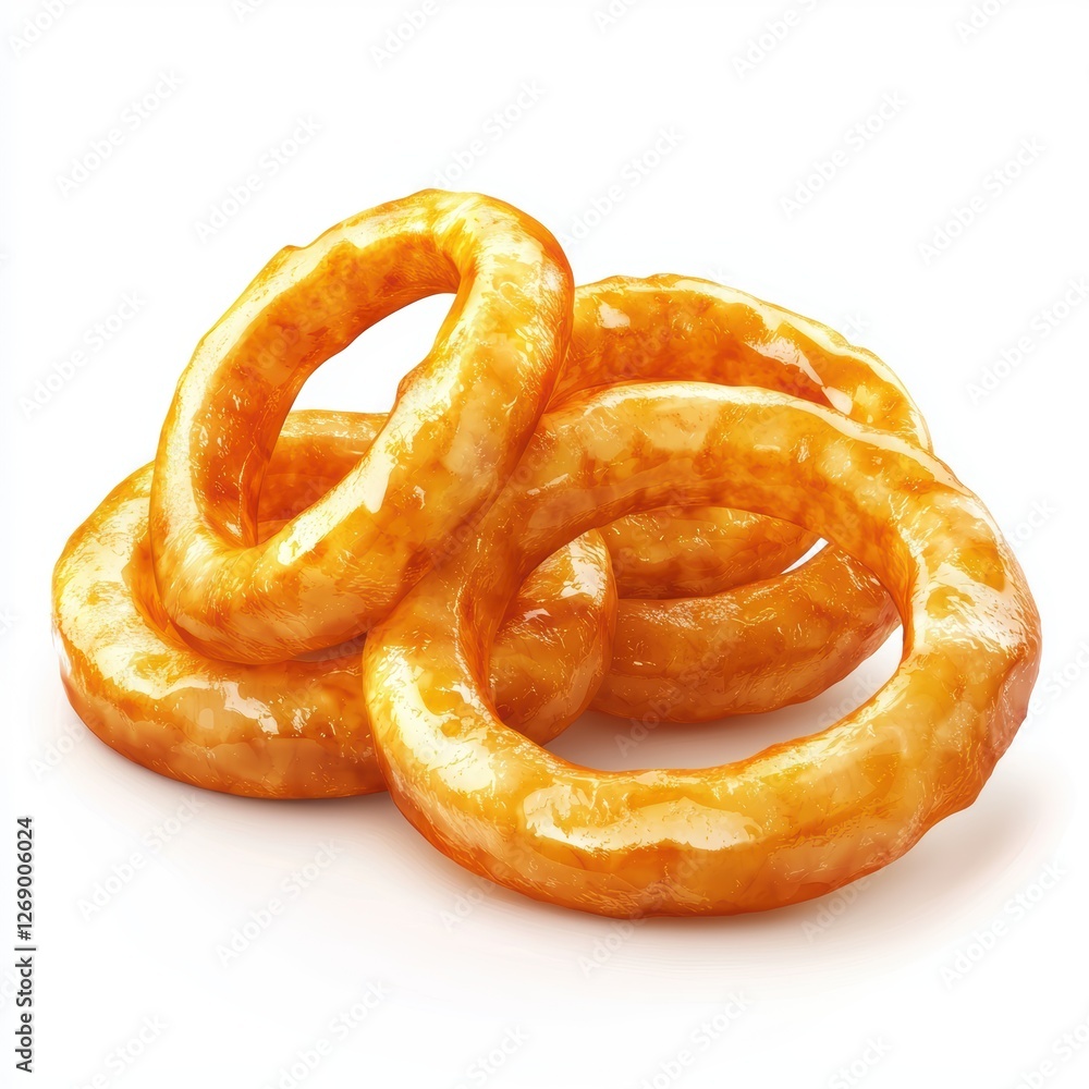 Onion ring fries mix isolated on white Onion ring fries mix isolated on white
