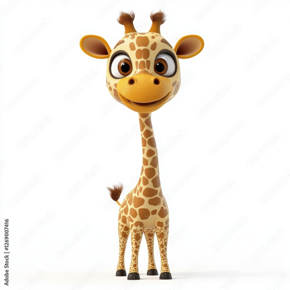 Silly giraffe with a long neck and big eyes, isolated on white Silly giraffe with a long neck and big eyes, isolated on white