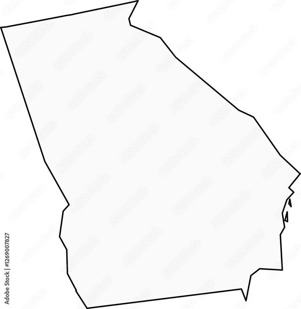 Fototapeta premium Georgia State Map - Outline Vector SVG Illustration