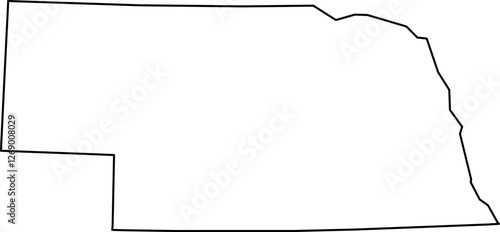 Nebraska State Map - Outline Vector SVG Illustration