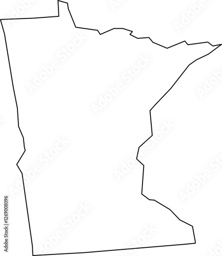 Minnesota State Map - Outline Vector SVG Illustration

