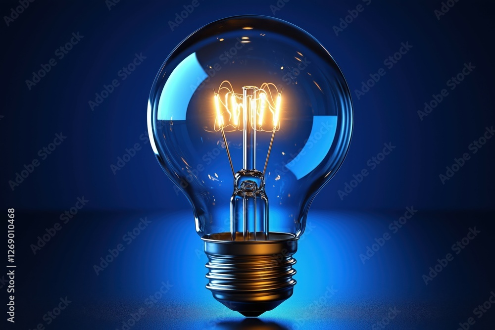 A glowing light bulb with a sleek, modern design.. A glowing light bulb with a sleek, modern design..