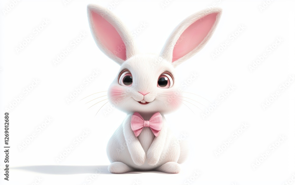 Obraz premium Adorable bunny statue for Easter decor isolated on white