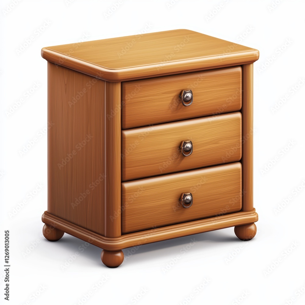 Bedroom nightstand with hidden compartment isolated on white Bedroom nightstand with hidden compartment isolated on white