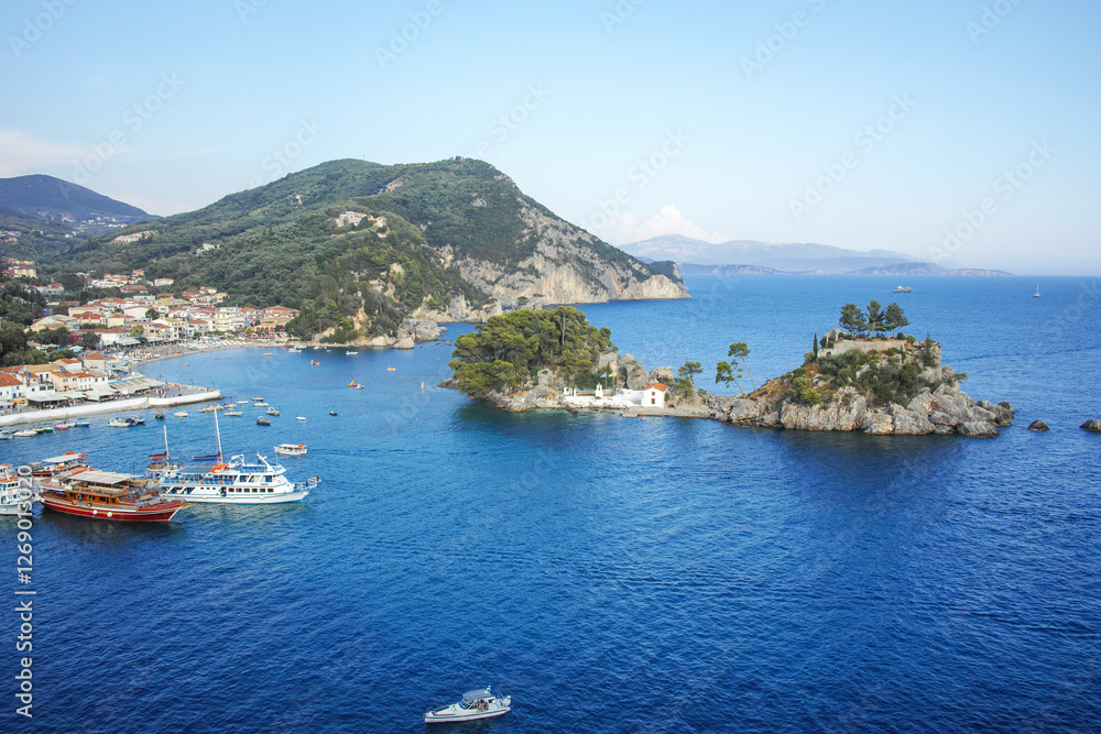 Fototapeta premium Summer view of Town of Parga, Epirus, Greece