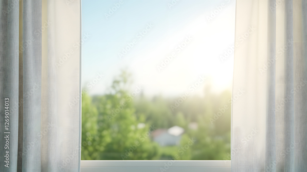 Curtains Open to a Beautiful Scenic View, Warm and Cozy Atmosphere
Curtains Open to a Beautiful Scenic View, Warm and Cozy Atmosphere