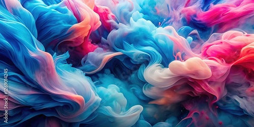 Abstract Pastel Swirl: Dynamic Blue & Pink Brushstrokes - High-Resolution Stock Photo