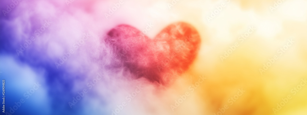 Fototapeta premium Abstract representation of love and diversity with rainbow hues and gradient lighting, symbolizing unity and inclusivity in vibrant colors.