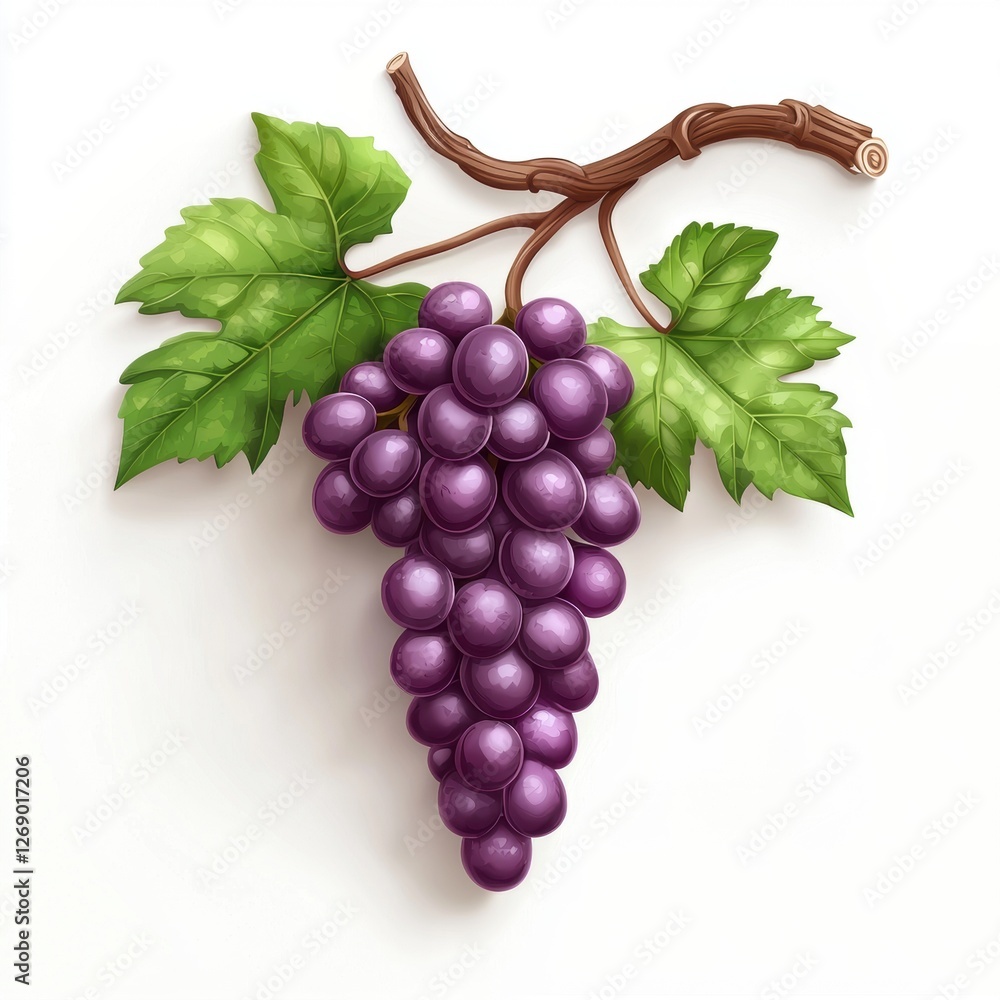 Fototapeta premium Grape vine isolated on white