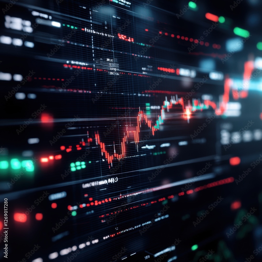 Analyzing market trends through financial data visualization digital space graphs high-tech environment close-up viewpoint investment insights Analyzing market trends through financial data visualization digital space graphs high-tech environment close-up viewpoint investment insights