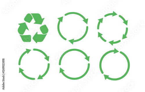 set of Recycle symbol collection. Set of recycle vector icons. Vector illustration .