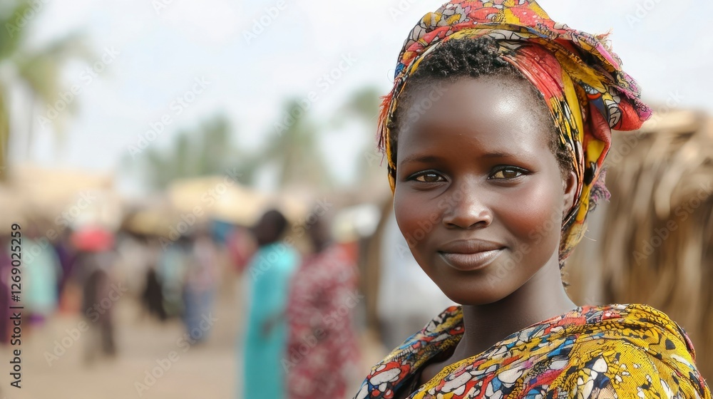 Obraz premium Portrait of a Young African Woman in Traditional Clothing