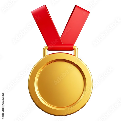 gold medal with ribbon