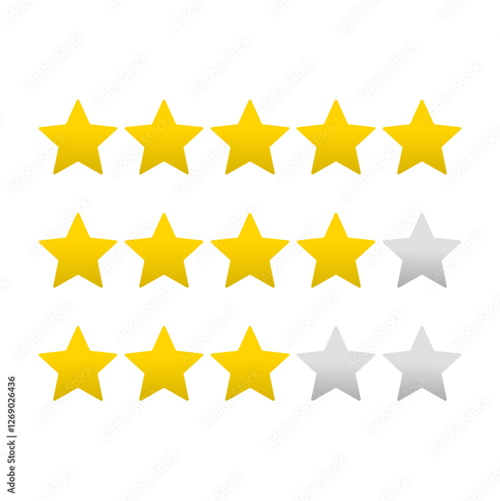 © Arjuna - Five stars quality rating icon. Vector illustration.