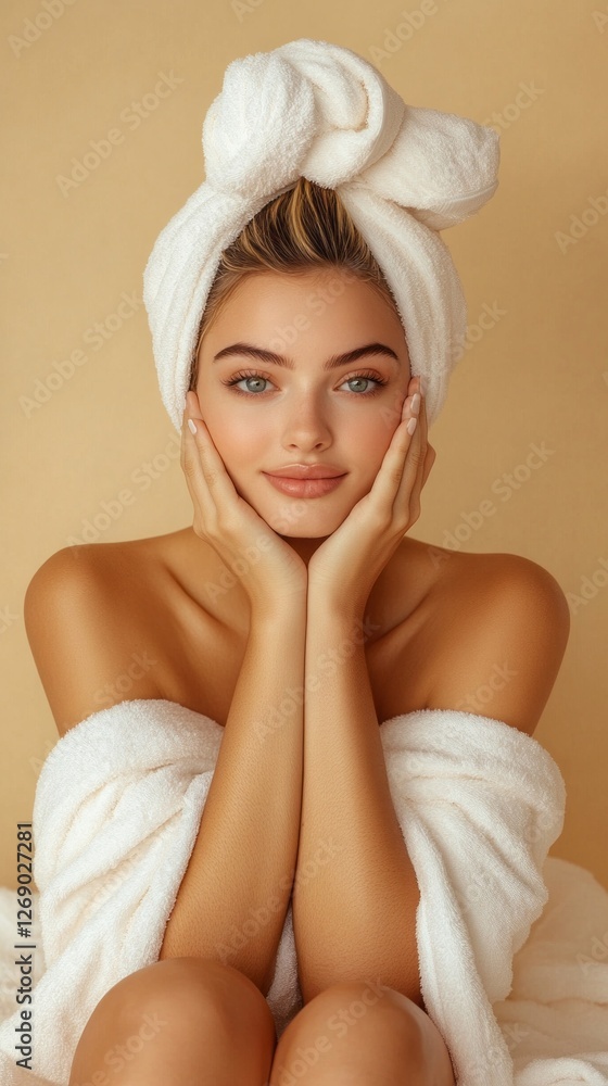 Delightful young woman undergoes a soothing spa pedicure, enveloped in soft towels and a calming ambiance, reflecting tranquility and self-care Delightful young woman undergoes a soothing spa pedicure, enveloped in soft towels and a calming ambiance, reflecting tranquility and self-care