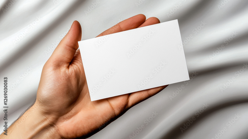 hand delicately holding blank business card against soft background hand delicately holding blank business card against soft background