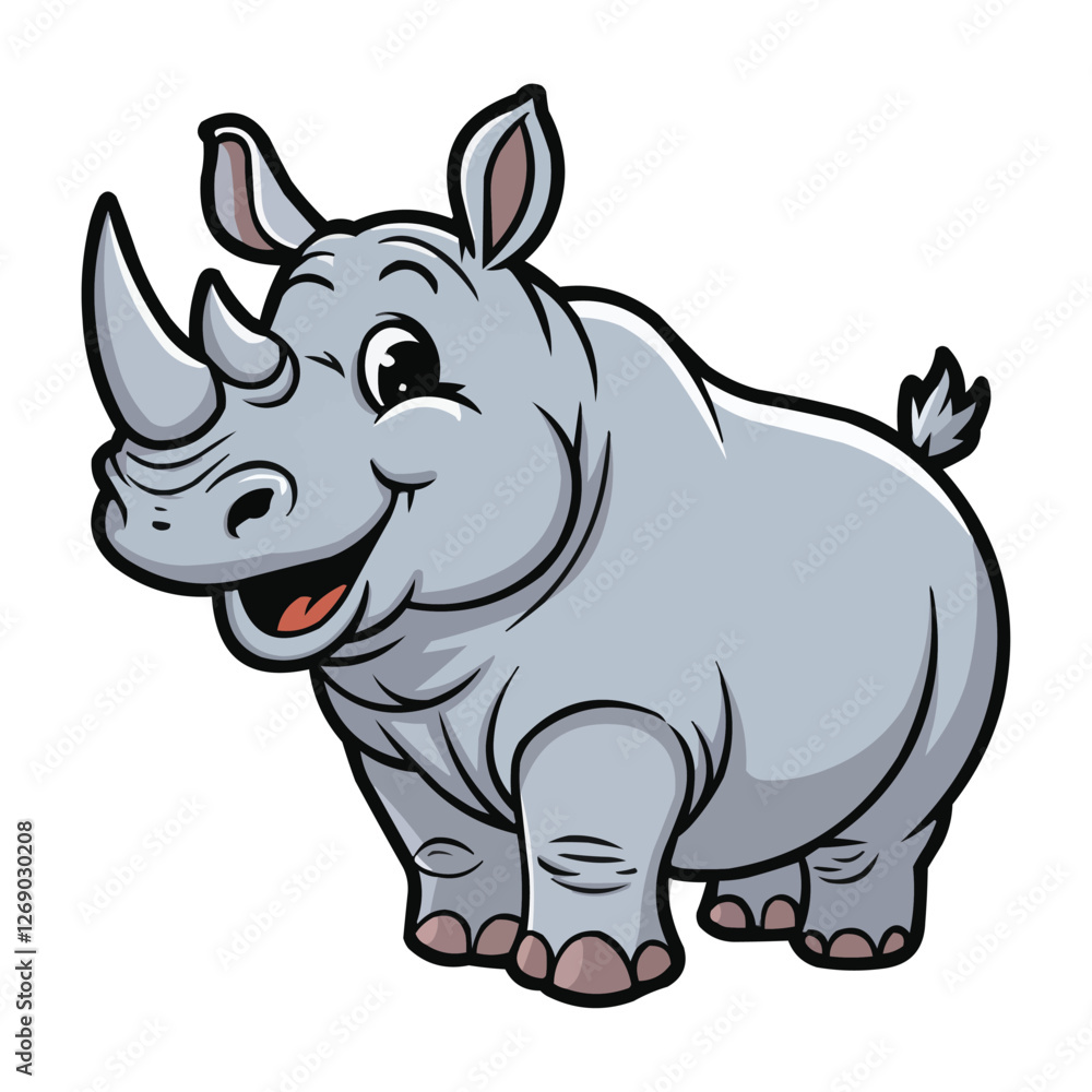 Fototapeta premium Cute Cartoon Rhino