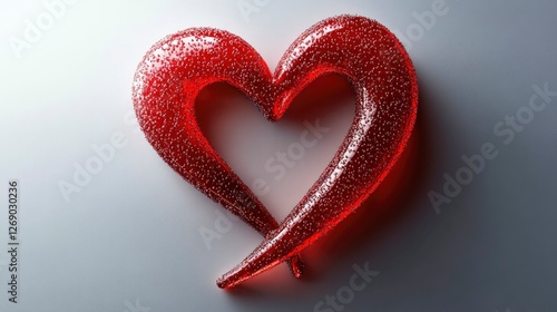 Abstract Red Glass Heart Shape