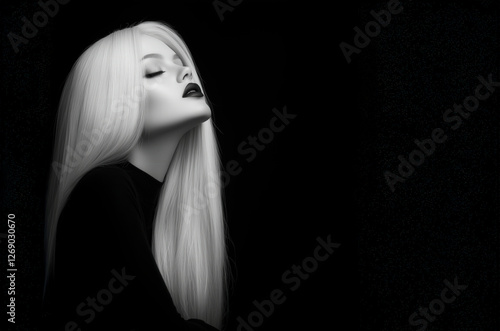 woman in black dress