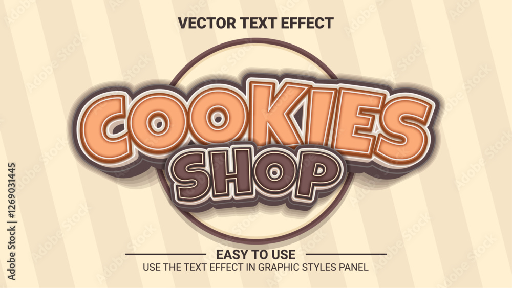 Obraz premium 3d cookies shop editable text effect