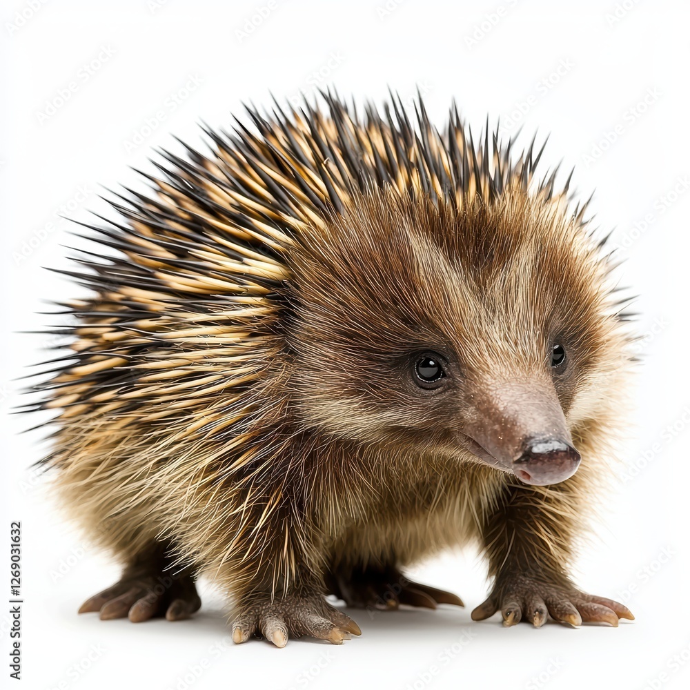 Obraz premium Echidna isolated on white